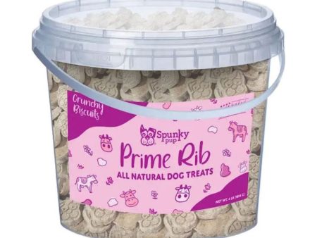 Spunkypup Crunchy Biscuit Dog Treats Bucket Prime Rib Online Hot Sale