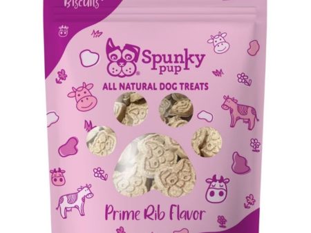 Spunkypup Crunchy Biscuit Dog Treats Prime Rib 24oz. Hot on Sale