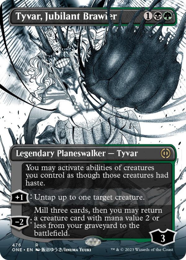 Tyvar, Jubilant Brawler (Borderless Manga Step-and-Compleat Foil) [Phyrexia: All Will Be One] For Cheap