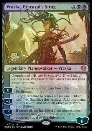 Vraska, Betrayal s Sting [Phyrexia: All Will Be One Prerelease Promos] Fashion