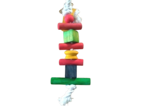 BIRD TOY WOOD & ROPE For Sale